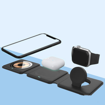 MagFold Pro™ – 3-in-1 Magnetic Wireless Charging Station  One charger. Three devices. Zero clutter.