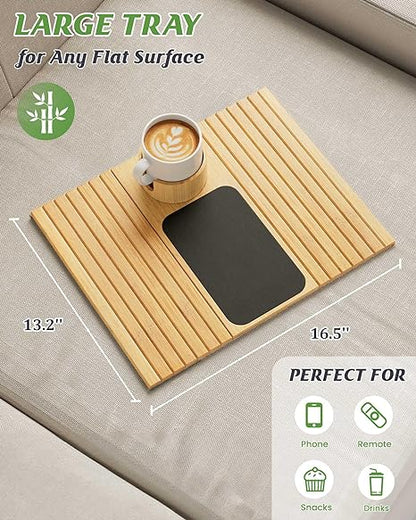 BambooSide™ – Minimalist Bamboo Sofa Tray