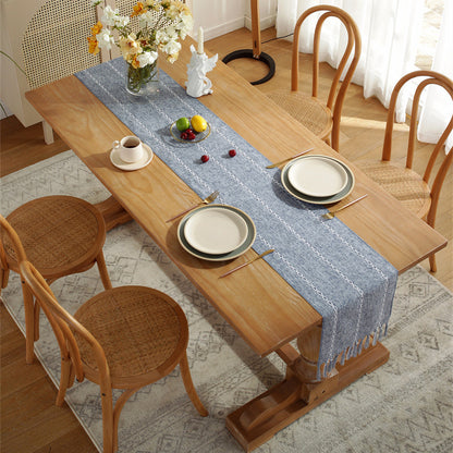 TasselWeave™ – Handwoven Striped Table Runner