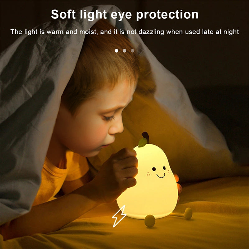 PearGlow™ – Touch-Activated Silicone Night Lamp  Soft light. Sweet dreams. Peaceful nights.