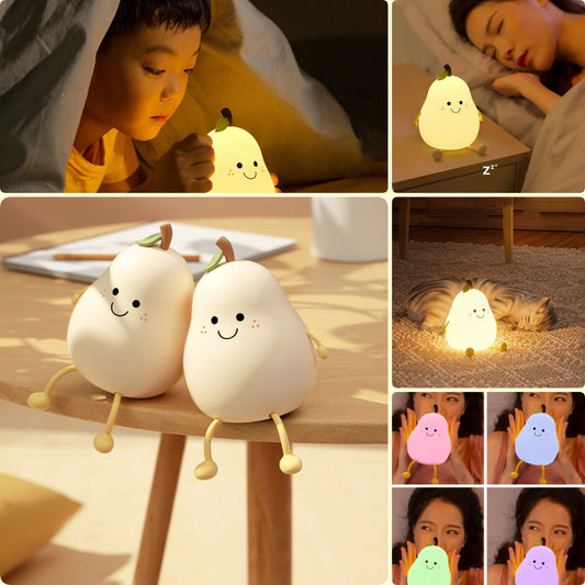 PearGlow™ – Touch-Activated Silicone Night Lamp  Soft light. Sweet dreams. Peaceful nights.