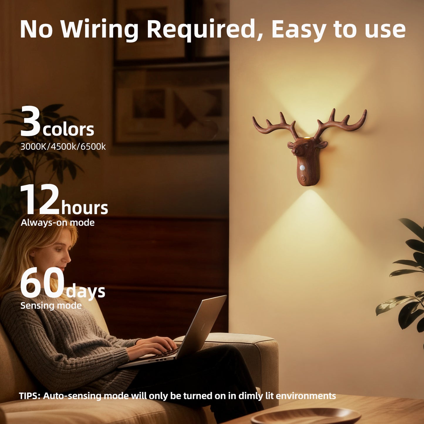 WoodSense™ – Motion-Activated Wall Lamp