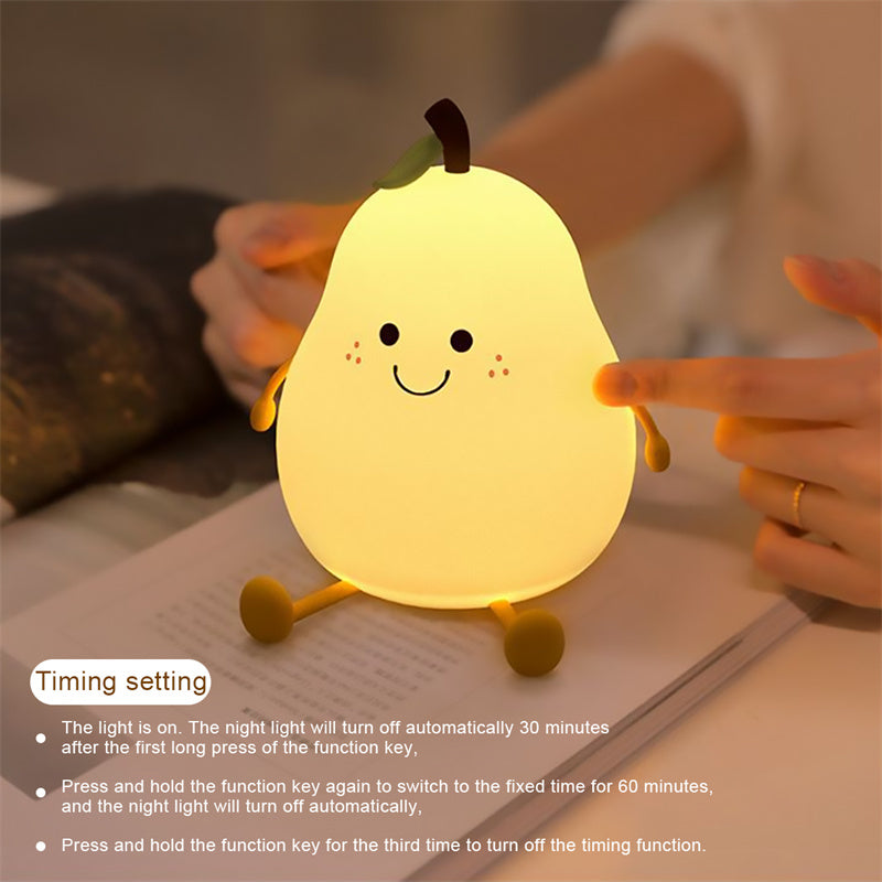 PearGlow™ – Touch-Activated Silicone Night Lamp  Soft light. Sweet dreams. Peaceful nights.