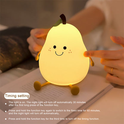 PearGlow™ – Touch-Activated Silicone Night Lamp  Soft light. Sweet dreams. Peaceful nights.