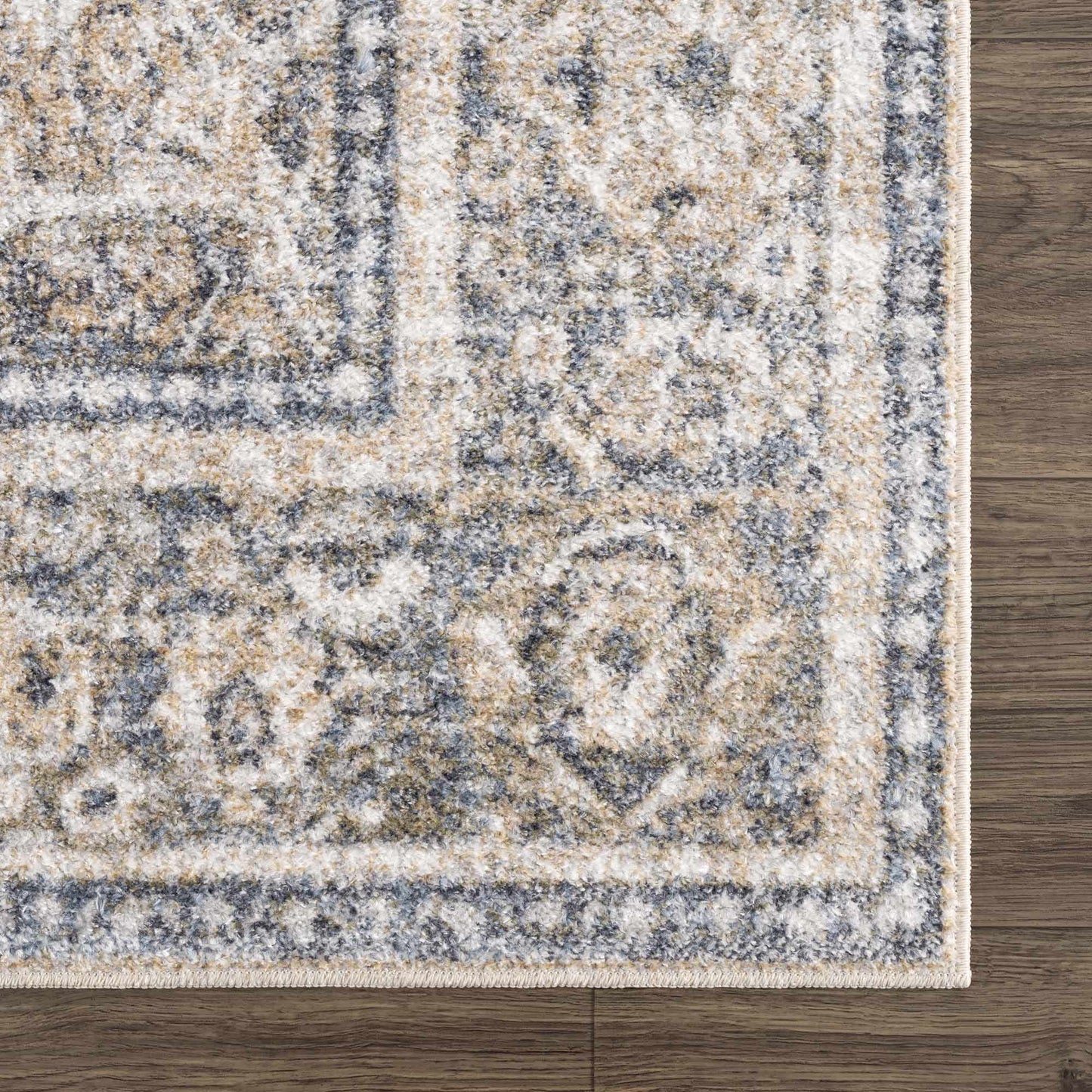 AriasWeave™ – Cream & Blue Washable Area Rug