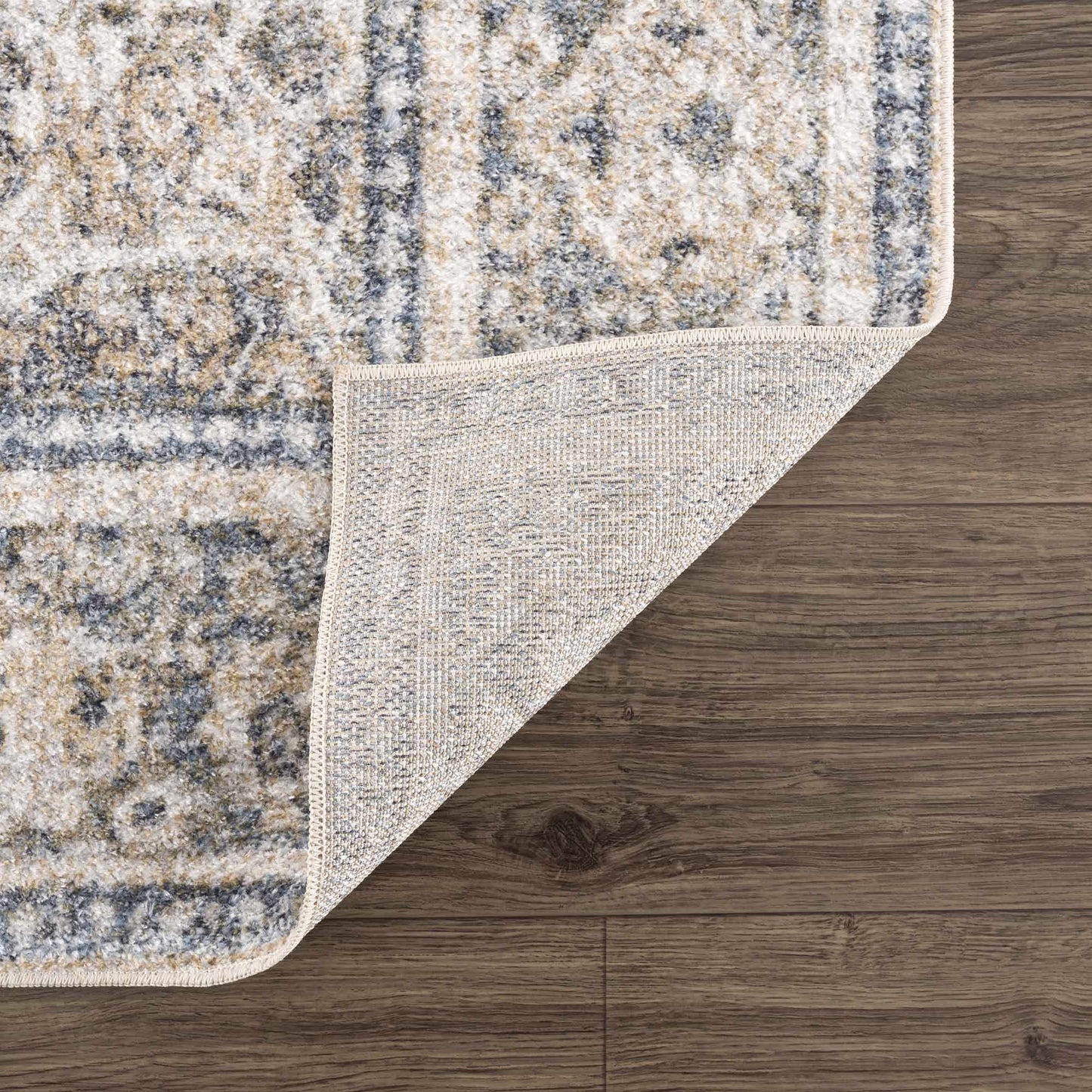 AriasWeave™ – Cream & Blue Washable Area Rug