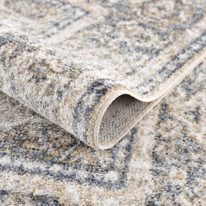AriasWeave™ – Cream & Blue Washable Area Rug