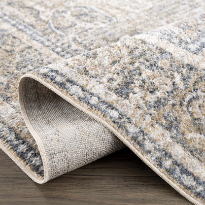 AriasWeave™ – Cream & Blue Washable Area Rug