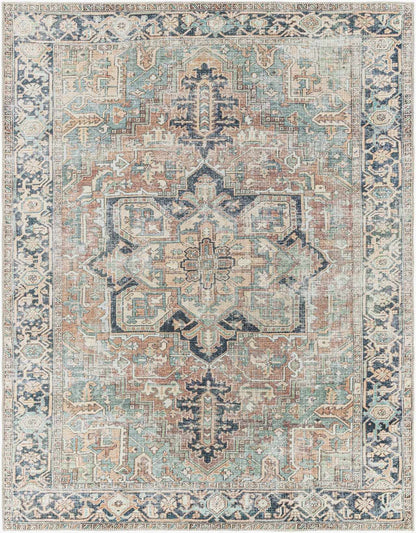 NisaVerde™ – Vintage Green Washable Rug