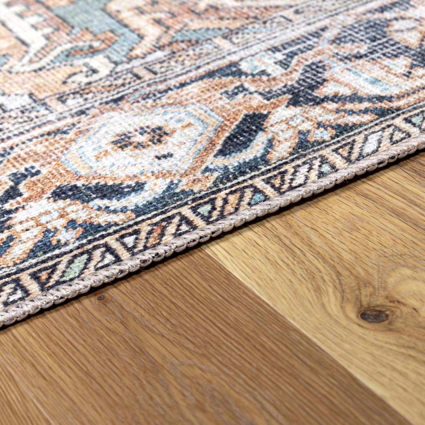 NisaVerde™ – Vintage Green Washable Rug