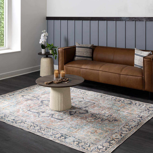 Green Nisa Tumble Dry Washable Rug