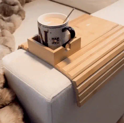 BambooSide™ – Minimalist Bamboo Sofa Tray