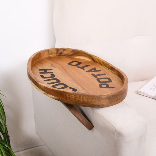 SofaSide™ – Clip-On Acacia Wood Sofa Tray