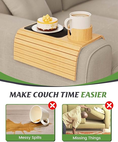 BambooSide™ – Minimalist Bamboo Sofa Tray