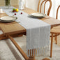 TasselWeave™ – Handwoven Striped Table Runner
