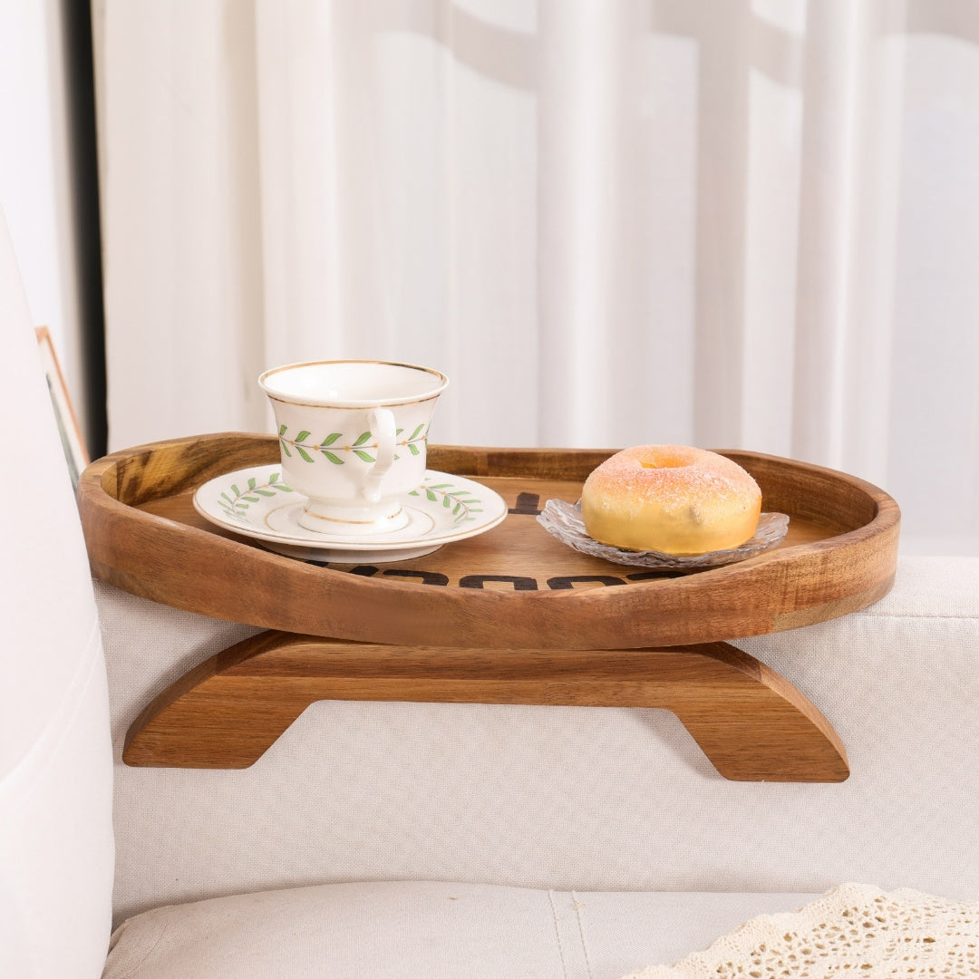 SofaSide™ – Clip-On Acacia Wood Sofa Tray