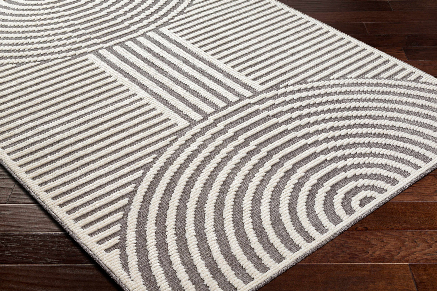 Deron™ – Gray & Ivory Washable Rug